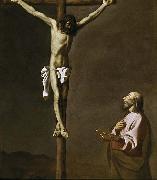 Francisco de Zurbaran Saint Luke as a painter, before Christ on the Cross painting